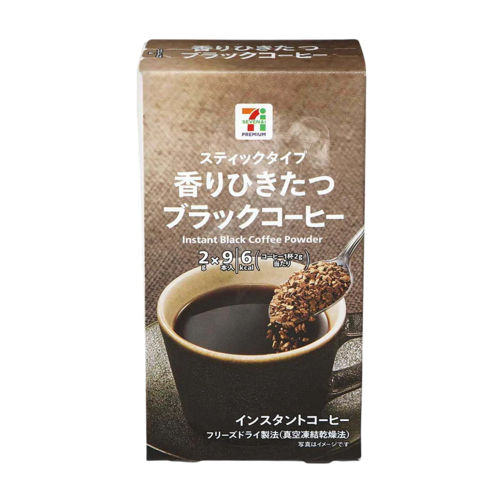 7‑Eleven Premium Instant Black Coffee (Freeze‑Dried) – 9 Sticks, 18g