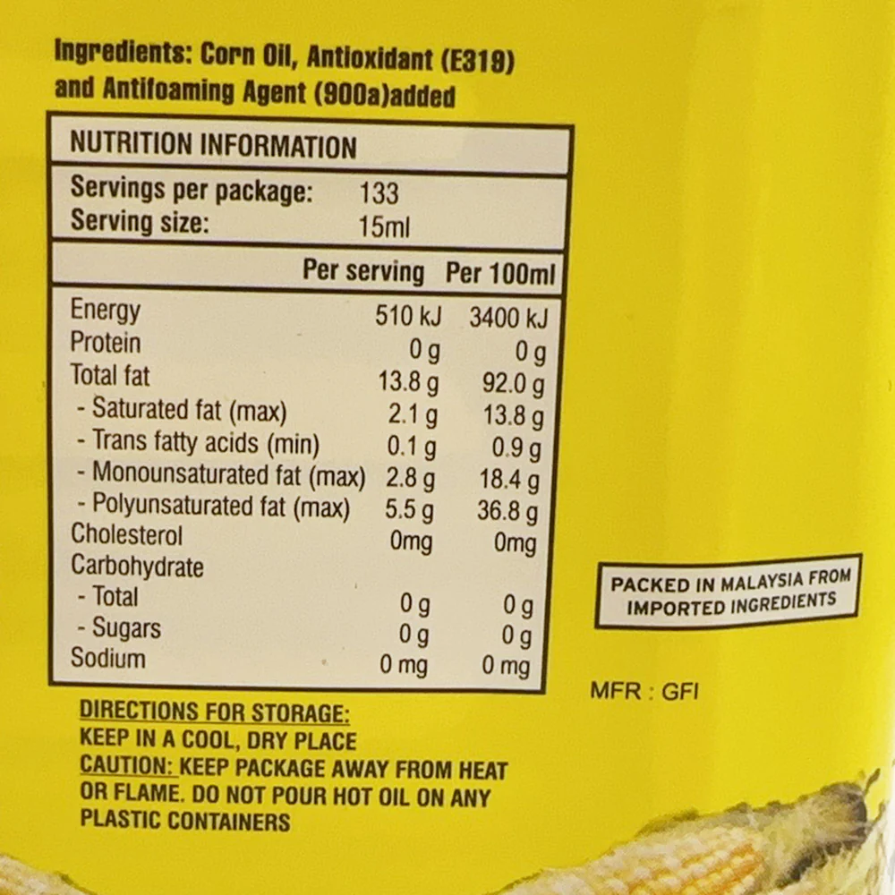 88 Edible Corn Oil - 2 Litres - Image 2