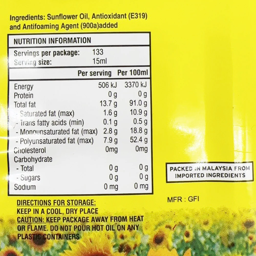 88 Sunflower Oil - 2 Litres - Image 2