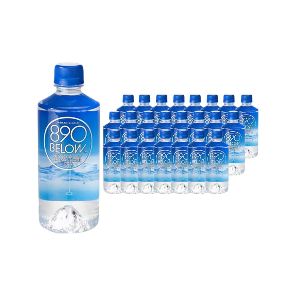 890 Below New Zealand Natural Glacial Water 350ml x 24 - Bottled Water 24 Pack