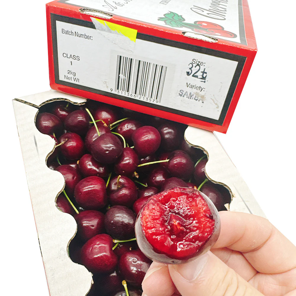 A & M Christesen First Class Cherries Gift Box - 32mm+ 2kg - Image 3