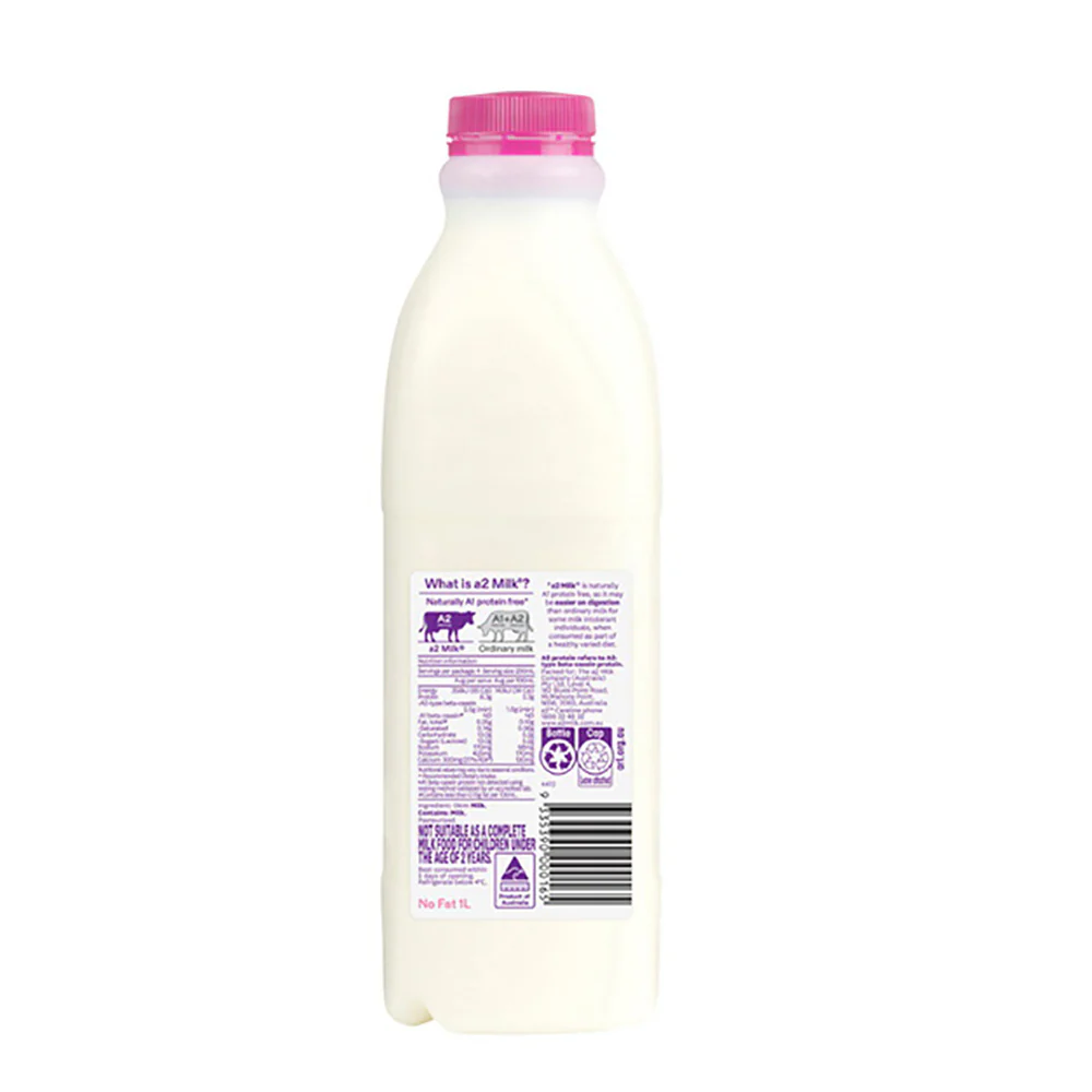 a2 No Fat Milk 1L – A2 Protein Only, Easier on Digestion - Image 2