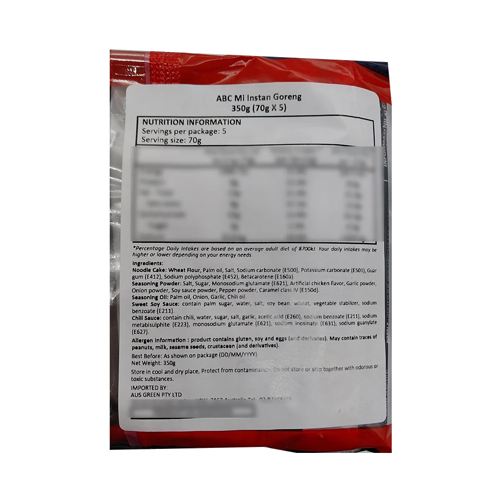 ABC Mi Instan Goreng Fried Instant Noodles - 70g x 5 Packs - Image 2