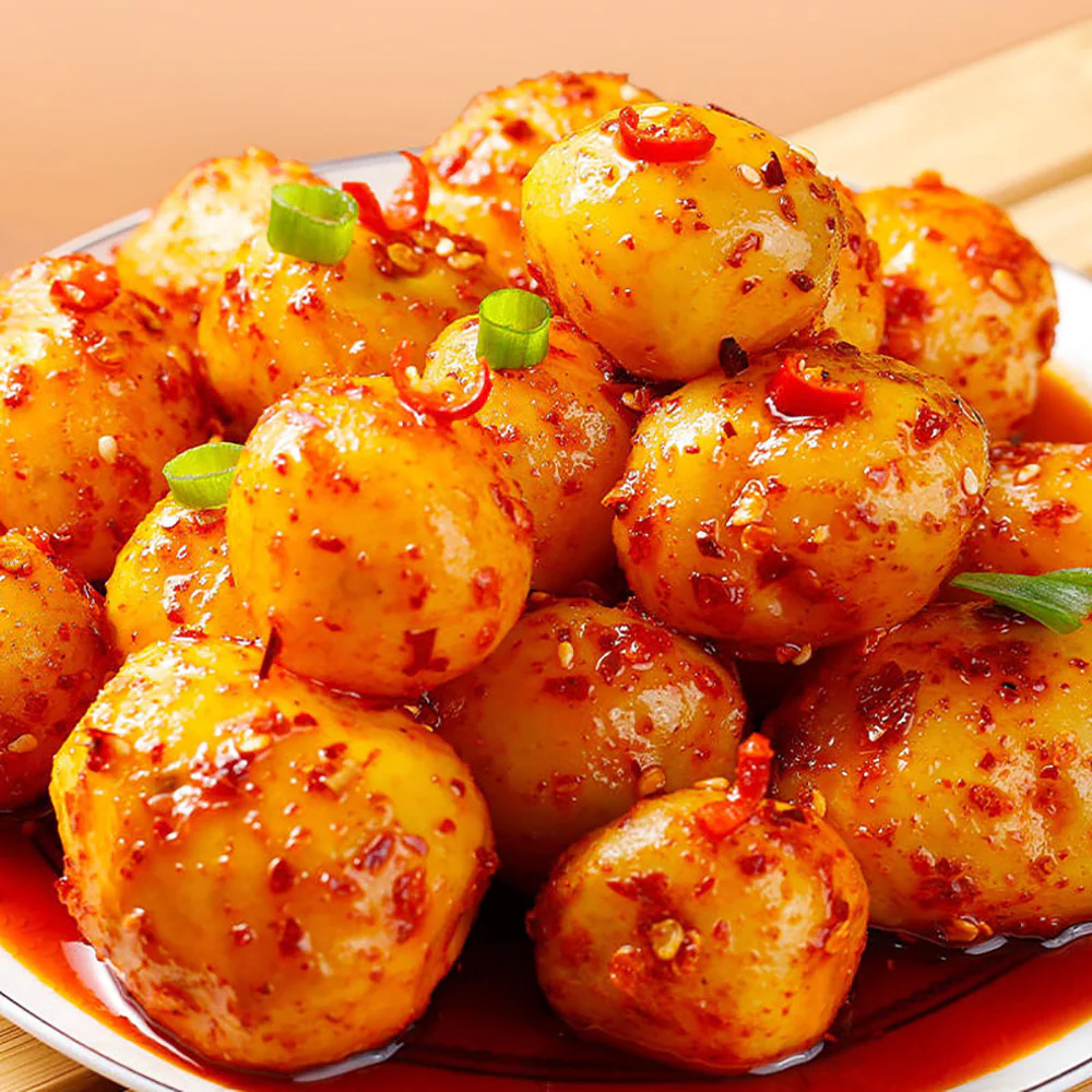 Abo Spicy Hot Pot Flavor Highland Baby Potatoes - 100g - Image 2