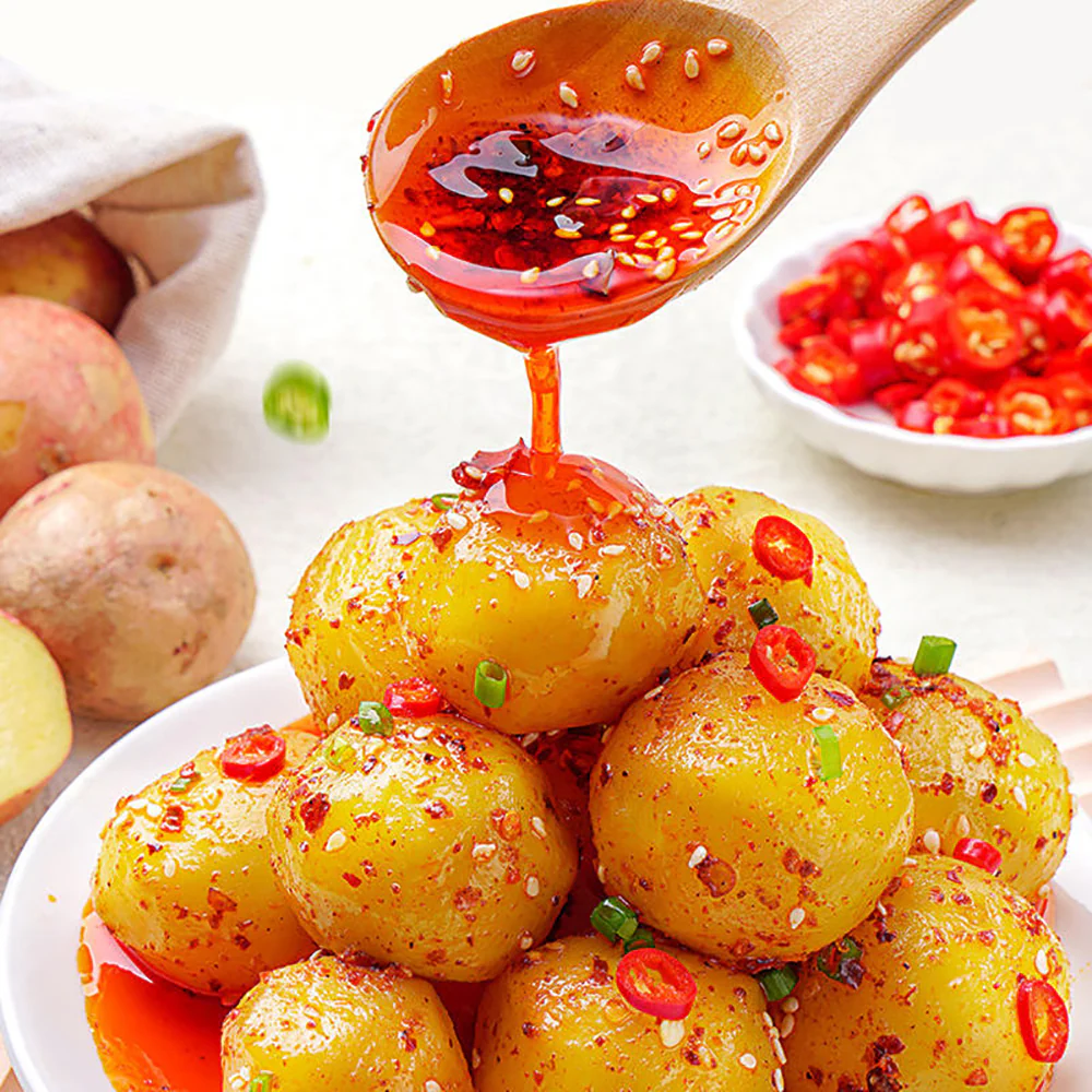 Abo Spicy Hot Pot Flavor Highland Baby Potatoes - 100g - Image 3