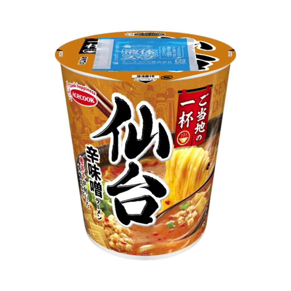 Acecook Sendai Spicy Miso Cup Ramen 62g - Japanese Instant Noodles