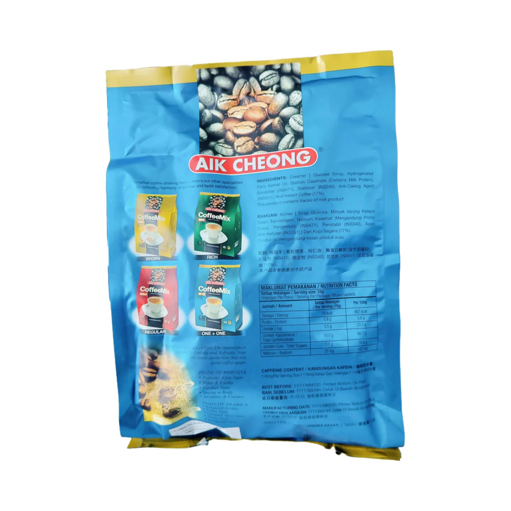 Aik Cheong CoffeeMix 2-in-1 Instant Coffee – 15g x 18 Sachets - Image 2