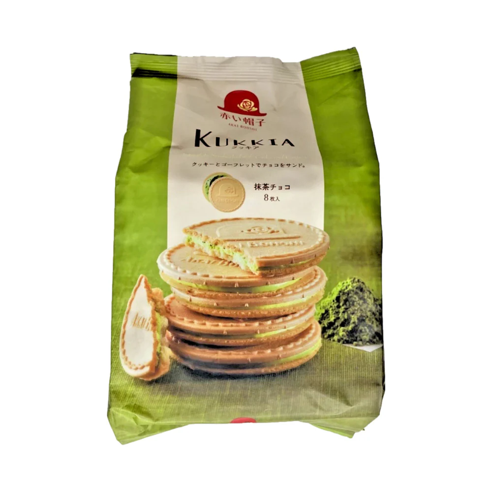 Akai Bohshi Kukkia Matcha Chocolate Sandwich Biscuits - 8 Pieces