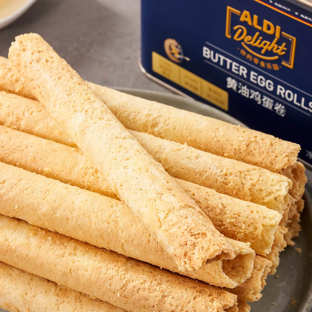 ALDI Delight Butter Egg Rolls 418g – Limited Import - Crispy Egg Roll Biscuits - Image 2