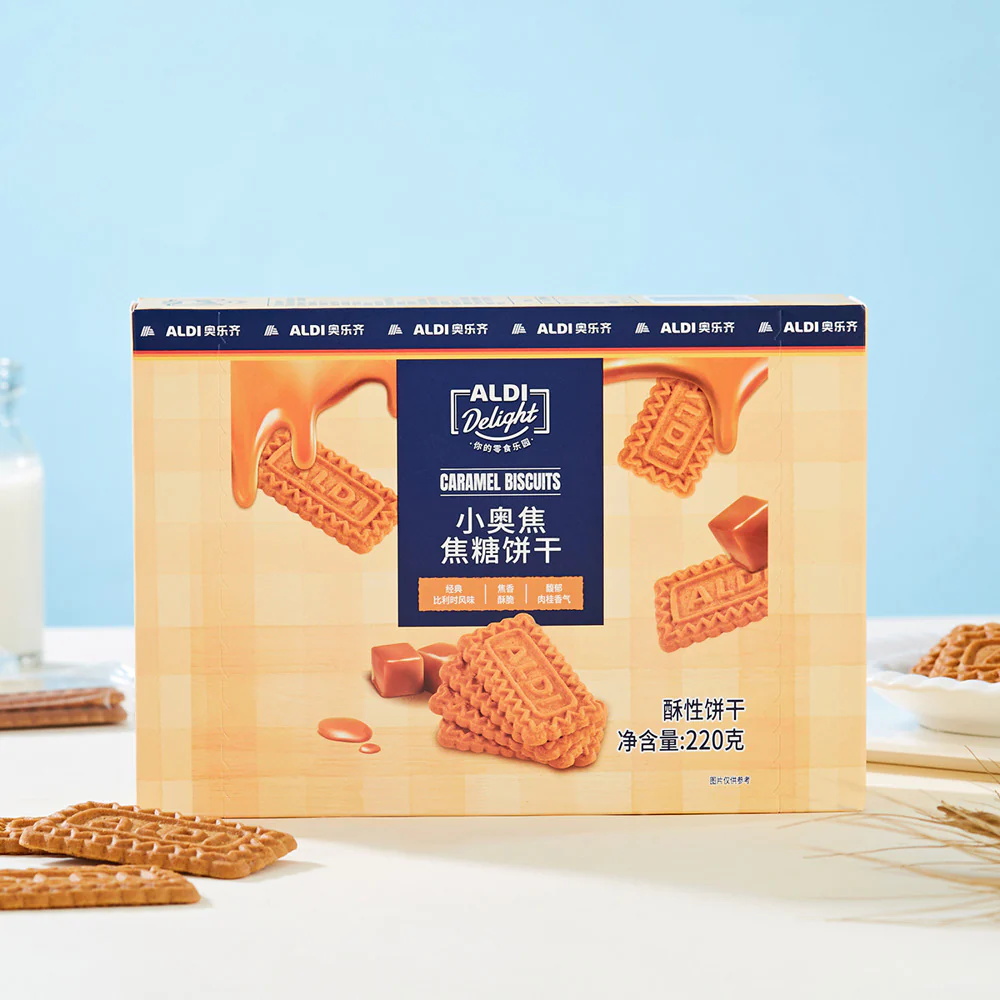 ALDI Delight Caramel Biscuits 220g – Limited Import - Image 3