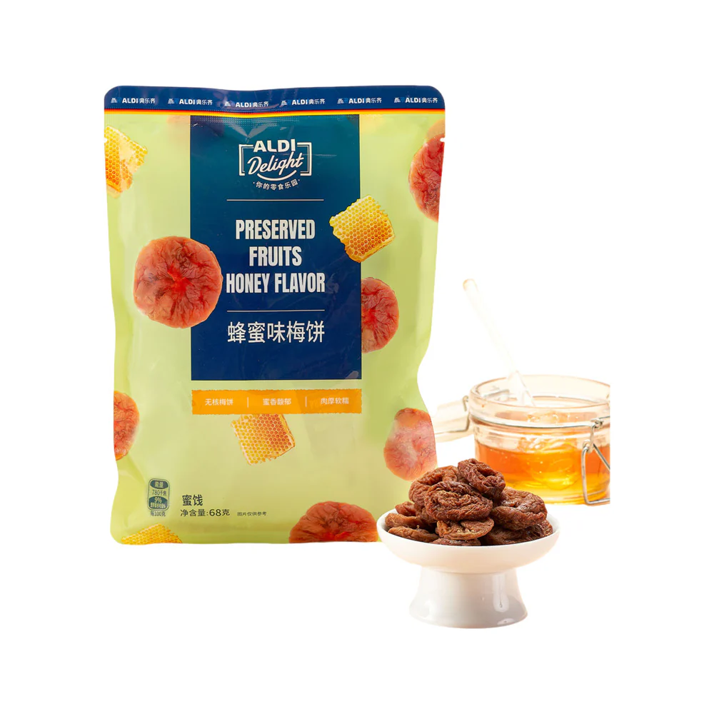 ALDI Delight Honey‑Flavoured Preserved Plums 68g – Limited Import