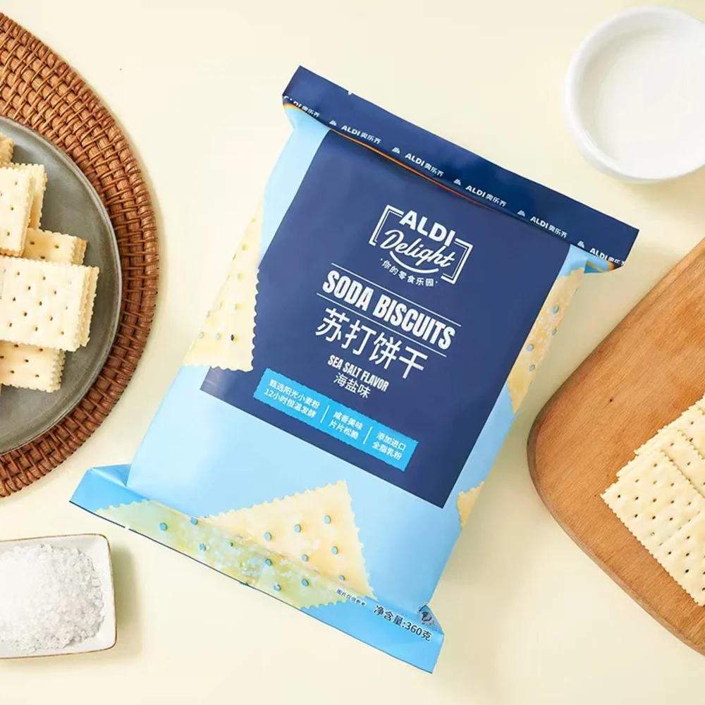 ALDI Delight Sea Salt Soda Biscuits 360g – Limited Import - Saltine-Style Crackers - Image 2
