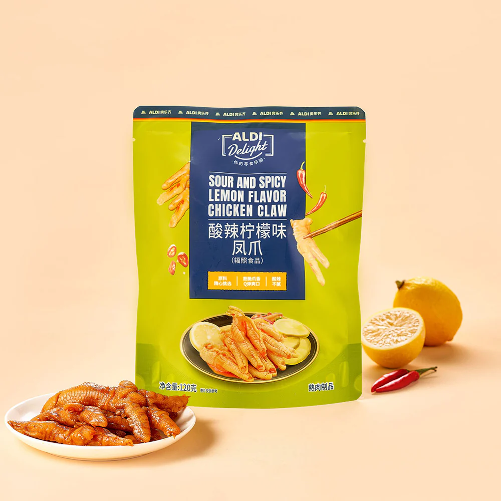 Aldi Delight Sour & Spicy Lemon Chicken Feet 120g - Pickled Chicken Feet Snack – Limited Import - Image 2