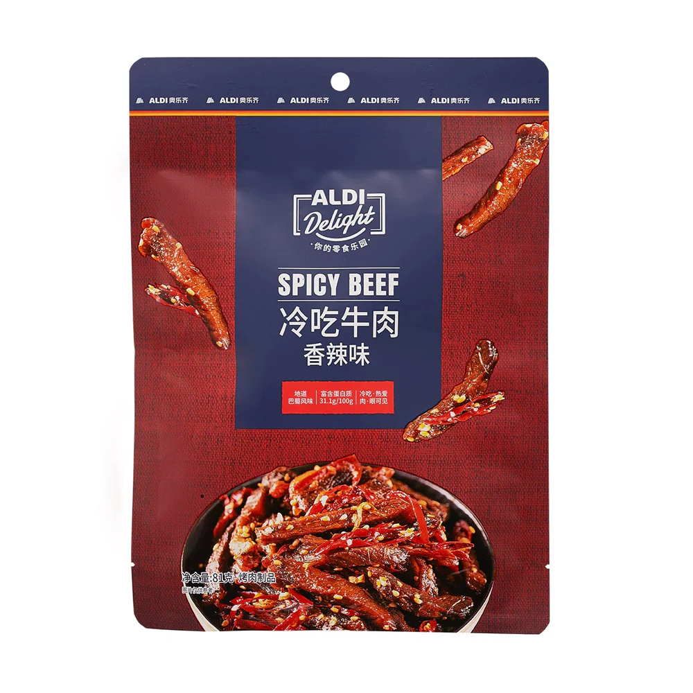 Aldi Delight Spicy Beef Snack 81g – Limited Import - Sichuan-Style Chilled Beef Strips