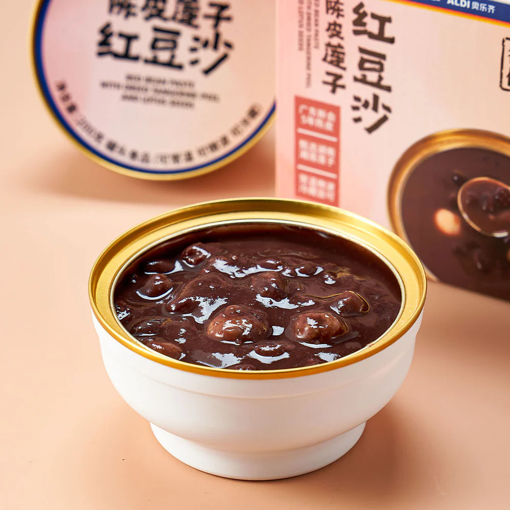 ALDI Gu Yue Ren Jia Red Bean Paste with Tangerine Peel & Lotus Seeds 200g x 2 – Limited Import - Sweet Red Bean Soup Dessert - Image 4