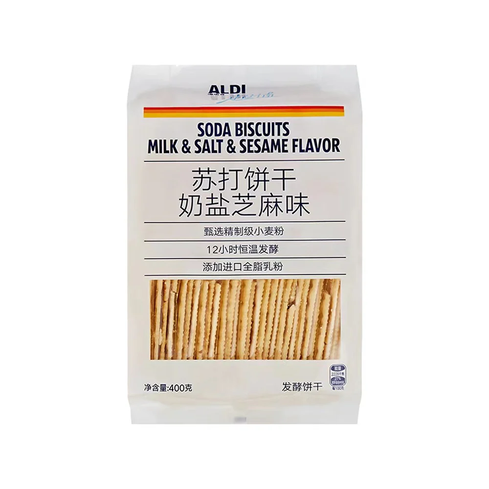 Aldi Milk, Salt & Sesame Soda Biscuits 400g – Limited Import