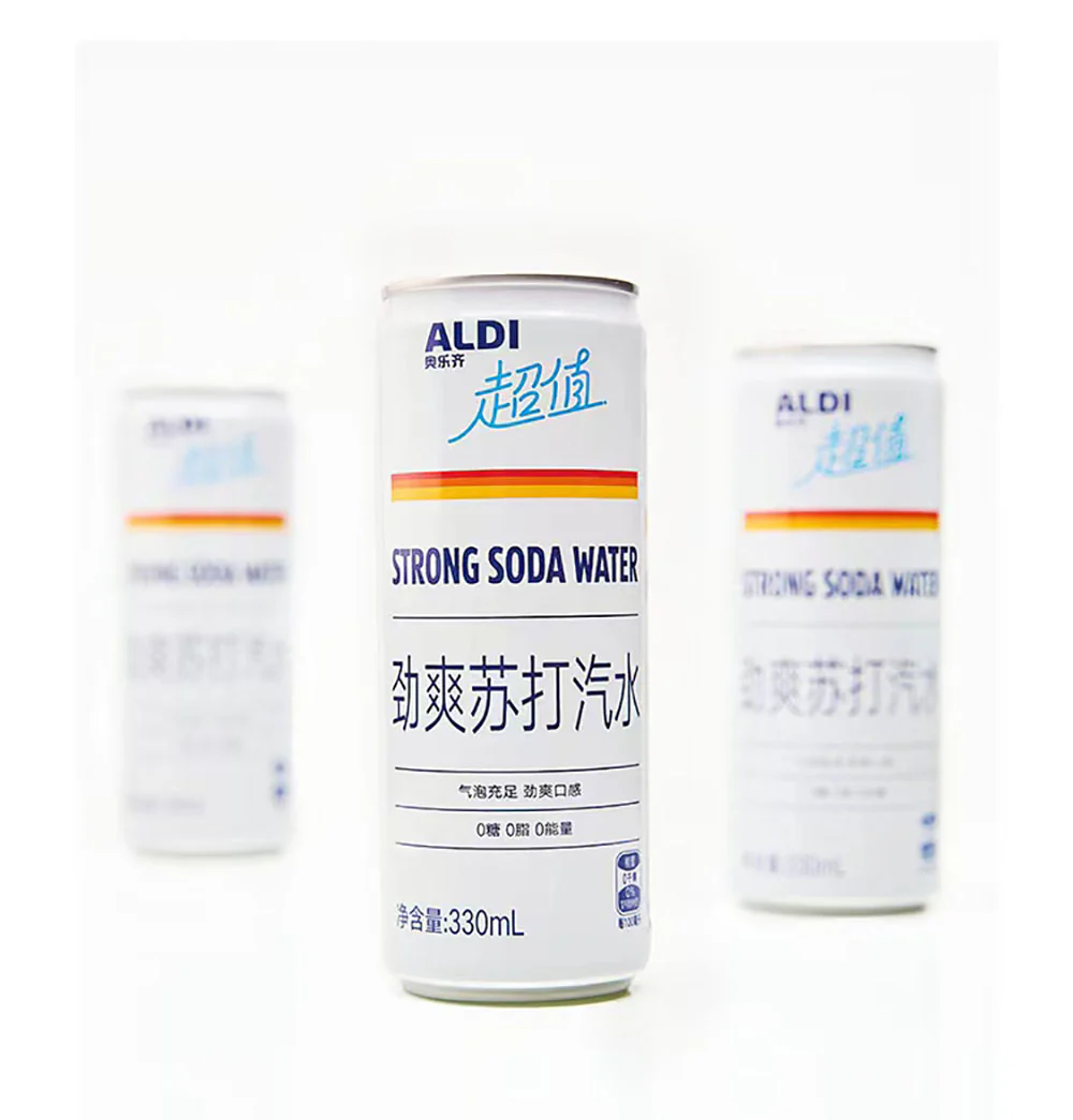 ALDI Strong Soda Water (Highly Carbonated Sparkling Water) 330 ml × 6 Cans – Limited Import - Image 2