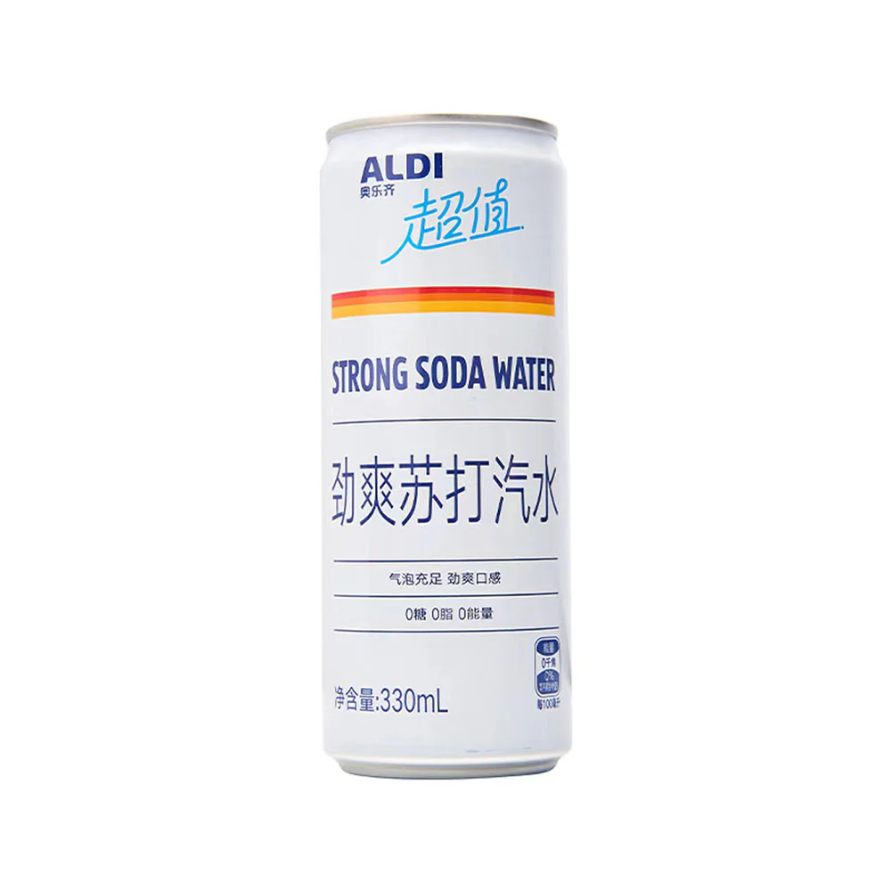 ALDI Strong Soda Water (Highly Carbonated Sparkling Water) 330 ml × 6 Cans – Limited Import - Image 3