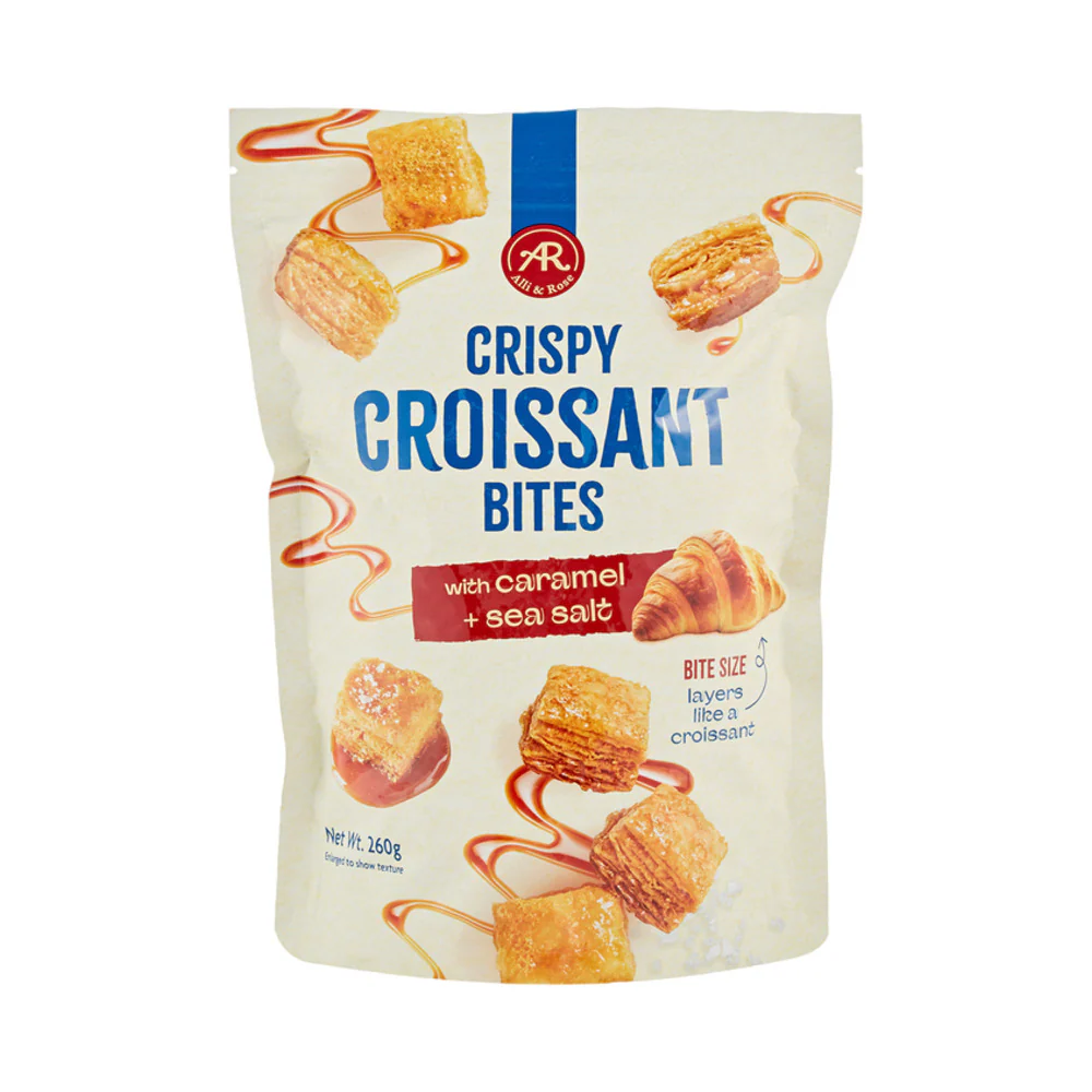 All & Rose Crispy Croissant Bites with Caramel & Sea Salt 260g – Limited Import