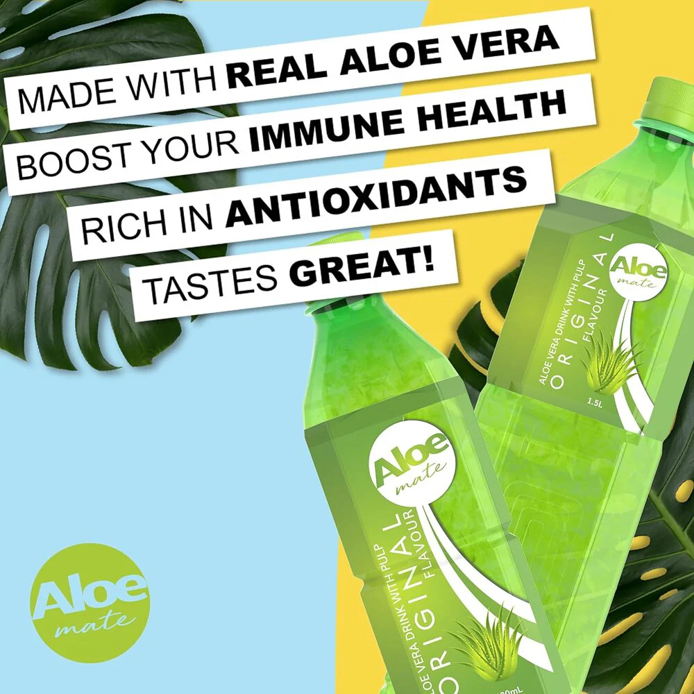 Aloe Mate Original Aloe Vera Drink with Pulp 500mL x 20 Bottles - Image 2