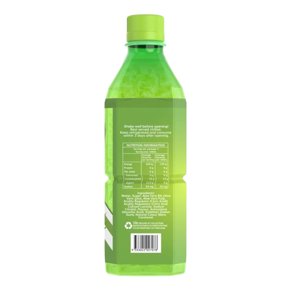 Aloe Mate Original Aloe Vera Drink with Pulp 500mL x 20 Bottles - Image 3