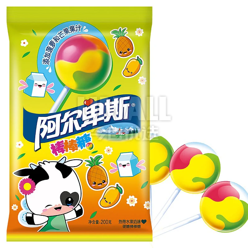 Alps Tropical Fruit Flavor Lollipops - 20 Pieces, 200g