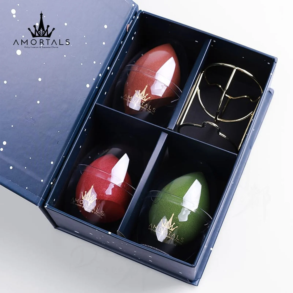 Amortals Starry Beauty Sponge Set - 3 Pieces + Holder - Image 4