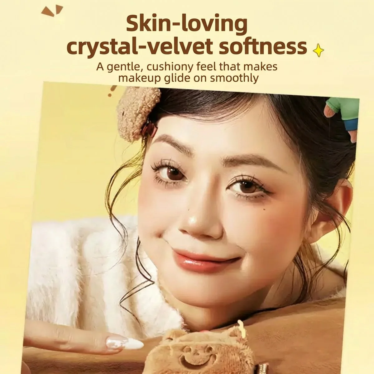 Amortals x TUNEE GOODS “A-Bear” Plush Loose Powder Puff – Size L, 1 Piece - Image 5