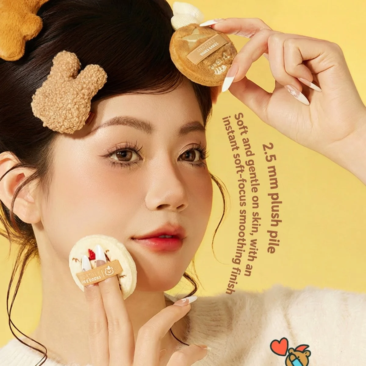 Amortals x Tunee Goods Velvet Powder Puff Set (Size M) – 2 Pieces - Image 3