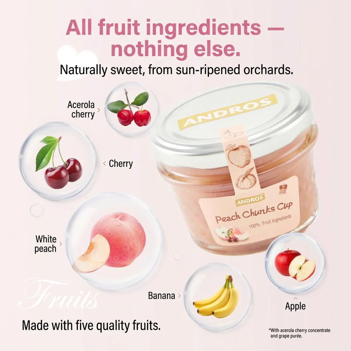 ANDROS Peach Chunks Fruit Cups 105g x 10 – Limited Import - Image 4
