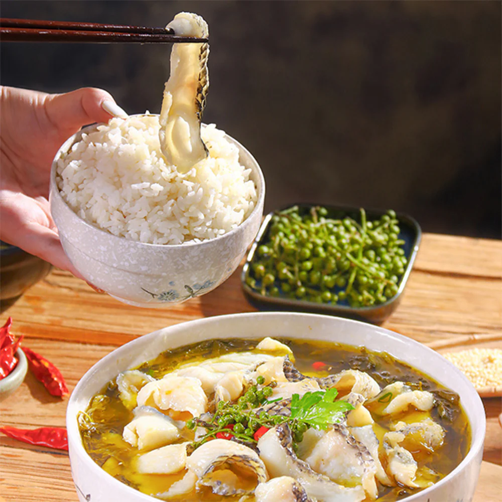 Anjoy Frozen Suan Cai Fish 419g - Chinese Pickled Mustard Fish Soup - Image 2