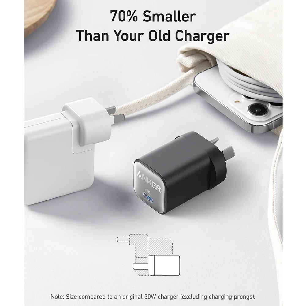 Anker 30W Fast Charging Apple Charger - Black, AU Plug - Image 2