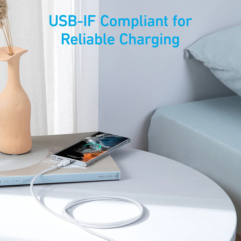Anker Dual USB-C Fast Charging Cable - White, 1.8m, Compatible with iPhone 15 Series - Image 3