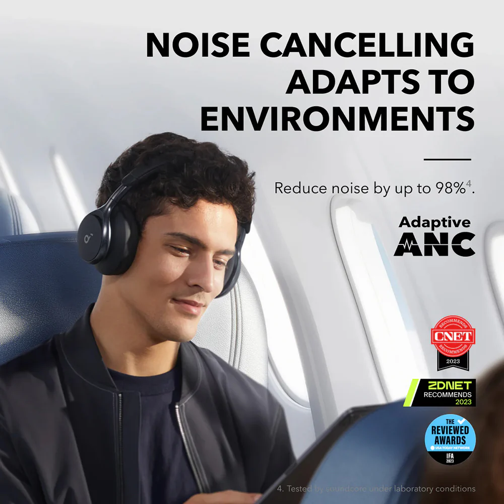 Anker Over-Ear Wireless Bluetooth Headphones - Black - Image 3