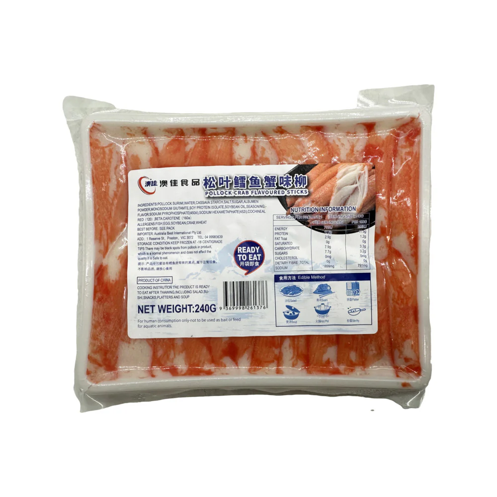 Aojia Frozen Pollock Crab Flavoured Sticks - 240g