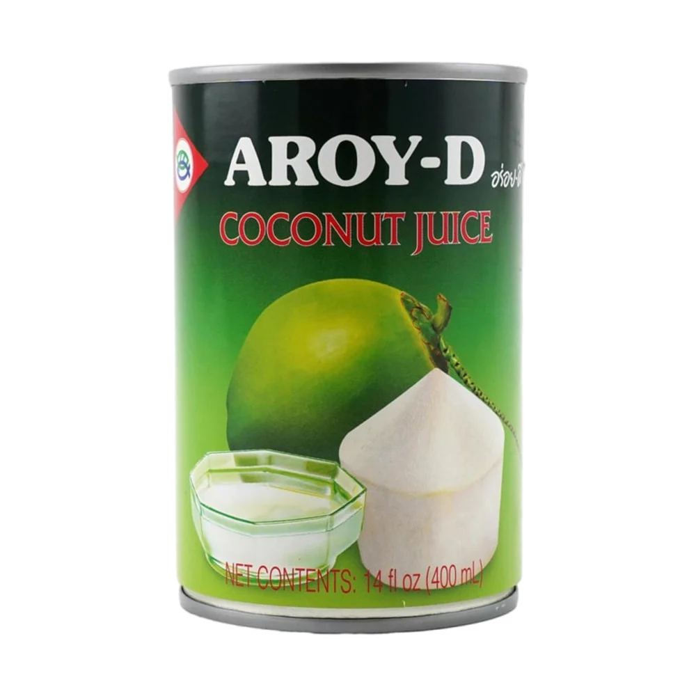 Aroy-D Coconut Juice 400ml - Canned Coconut Water (No Pulp)