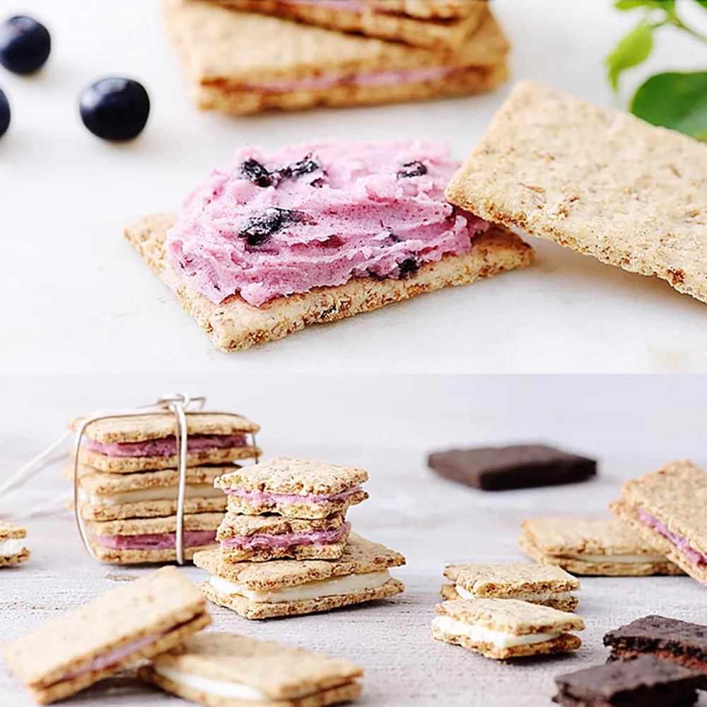 Asahi Low-Calorie Brown Rice Sandwich Crackers - Blueberry Flavor, 72g - Image 2