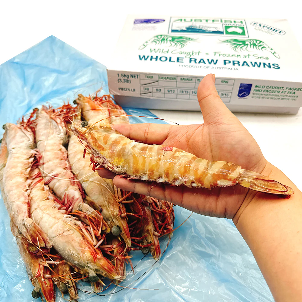 Austfish Wild Caught Raw Tiger Prawns U6 - 1.5kg Box - Image 2