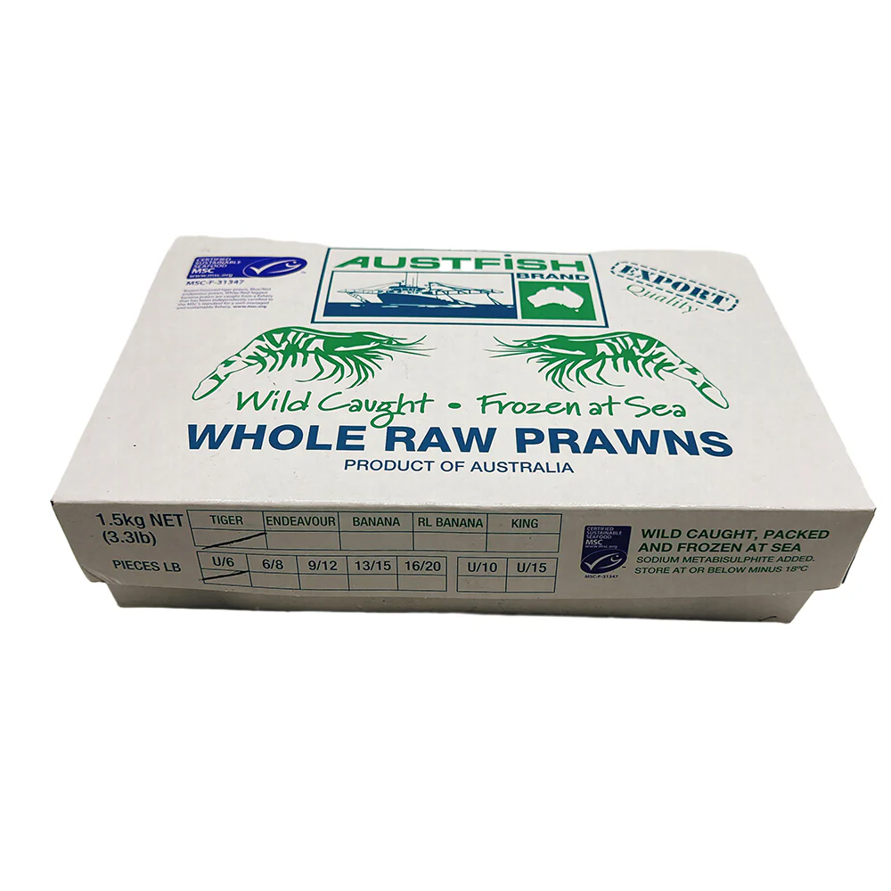 Austfish Wild Caught Raw Tiger Prawns U6 - 1.5kg Box - Image 6