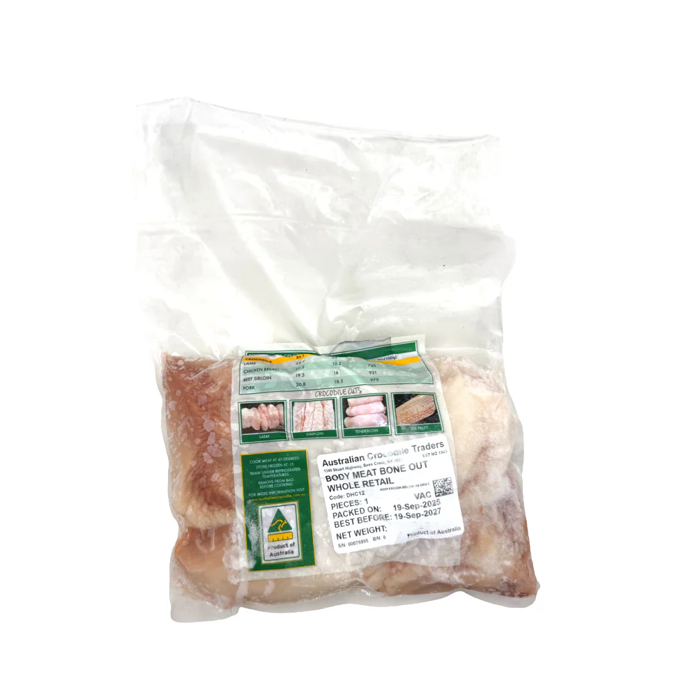 Australian Crocodile Traders Frozen Boneless Crocodile Meat 0.8–1.2kg