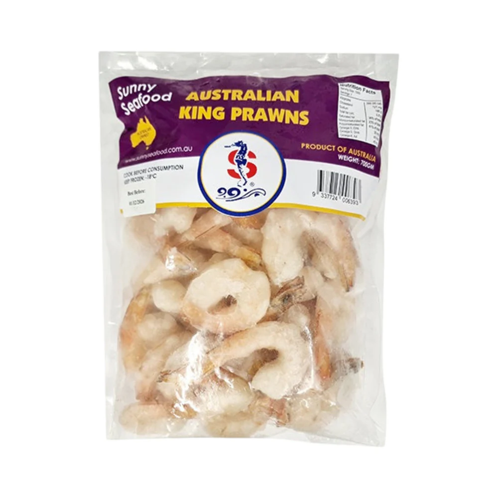 Australian Raw King Prawns – Peeled & Tail-On, Flash-Frozen 700g - Image 2