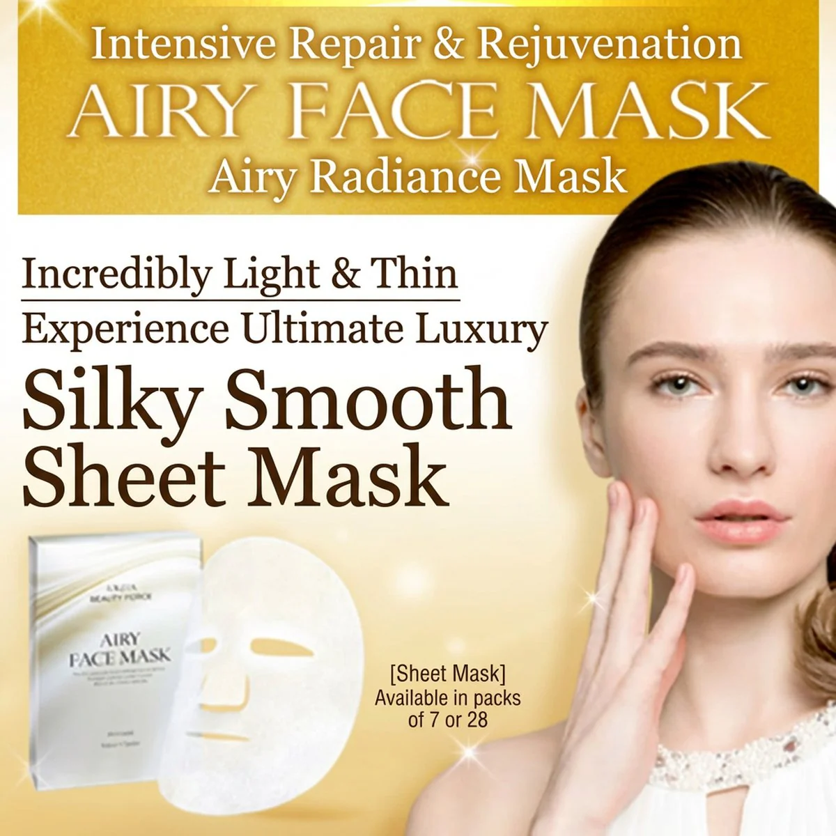 AXXZIA Beauty Force Airy Face Mask - 28 Sheets - Pore-Tightening & Firming - Image 5