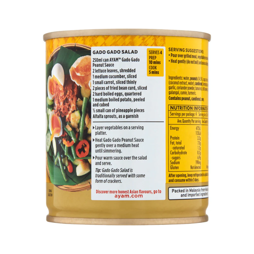 Ayam Gado Gado Peanut Sauce 250ml - Indonesian Salad Peanut Sauce, Ready to Use - Image 2