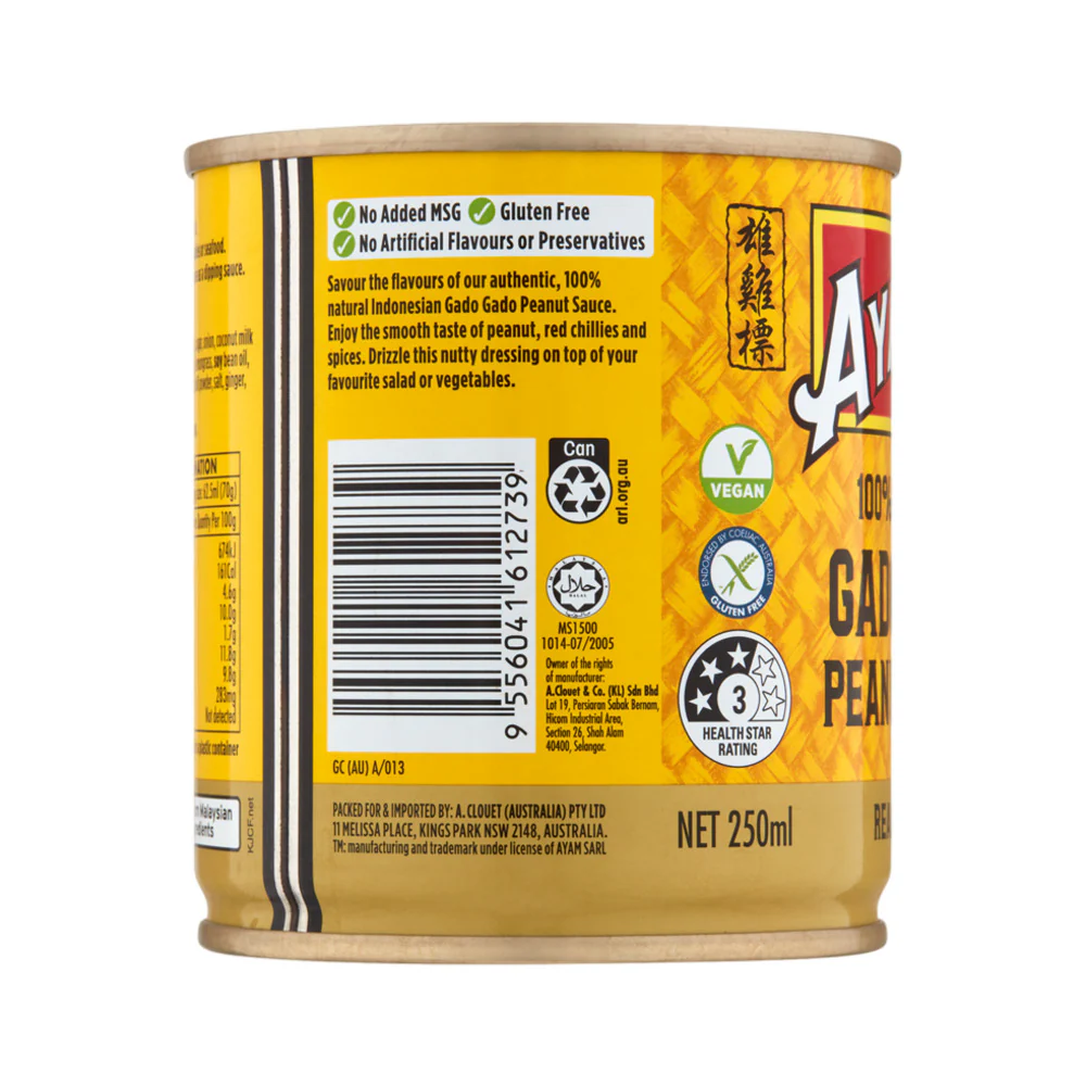 Ayam Gado Gado Peanut Sauce 250ml - Indonesian Salad Peanut Sauce, Ready to Use - Image 3