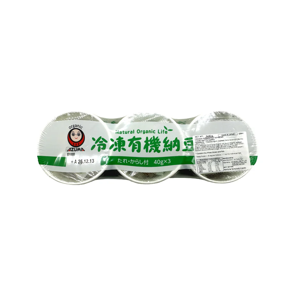 Azuma Organic Frozen Natto - 3 Packs, 120g