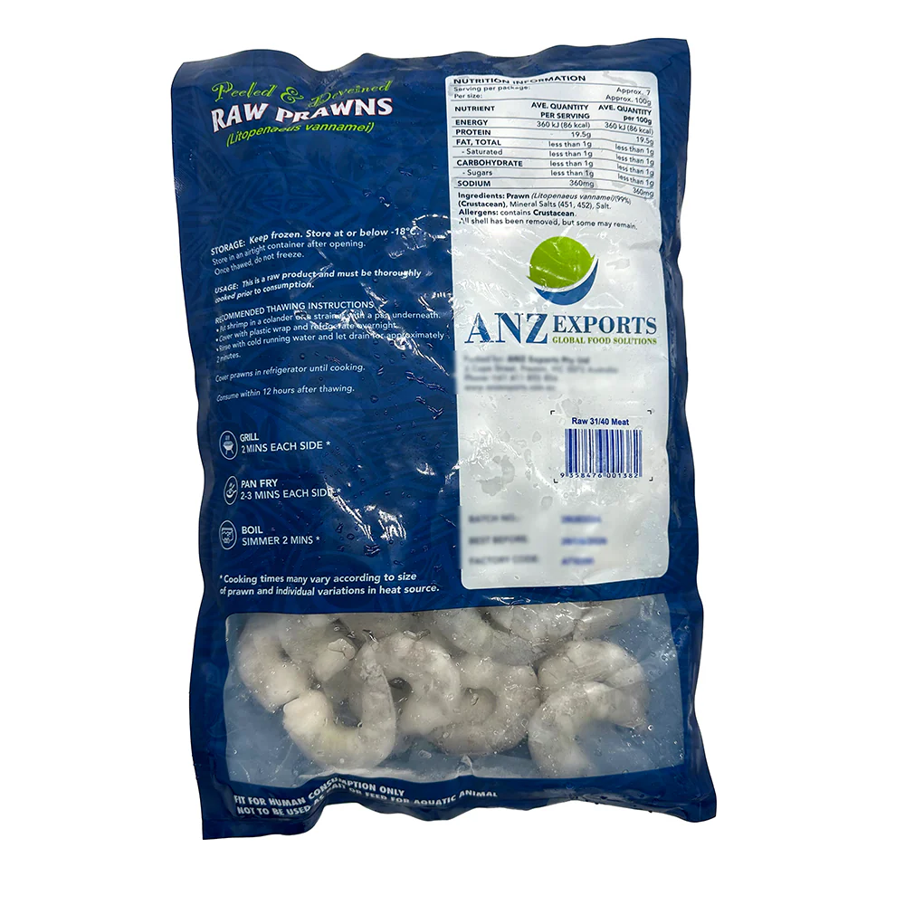 B&E 5 Oceans Seafood Raw Prawn Meat 31/40 Count - 700g - Image 2