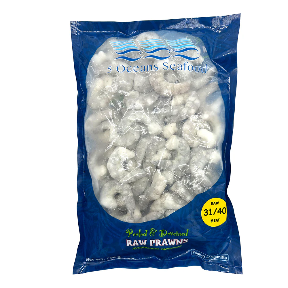 B&E 5 Oceans Seafood Raw Prawn Meat 31/40 Count - 700g - Image 3
