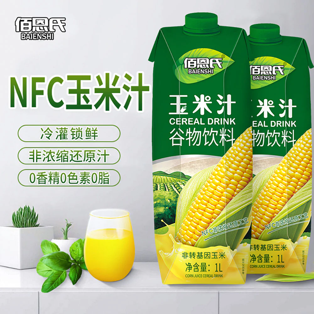 Baienshi Corn Juice Cereal Drink - 1L - Image 4