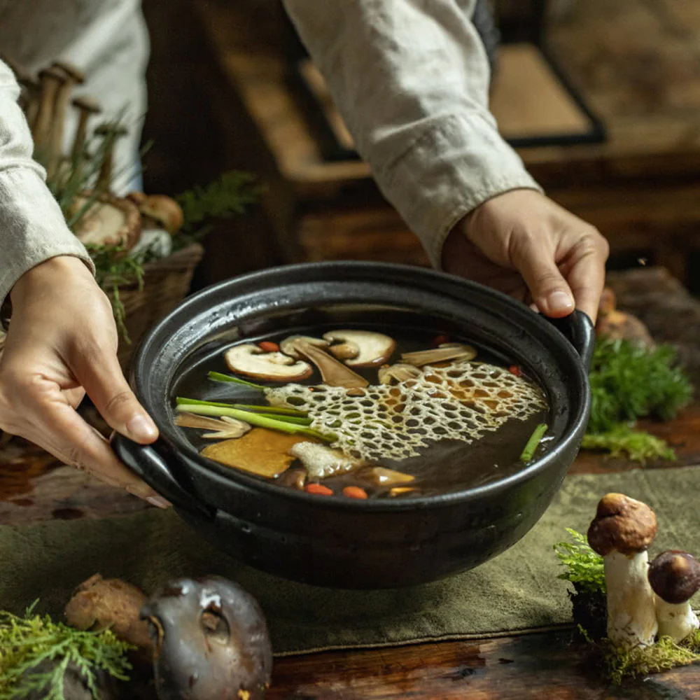 BaiShanzu Porcini Slow-Simmer Mushroom Soup Base 1.26kg - Chinese Mushroom Broth Mix - Image 2