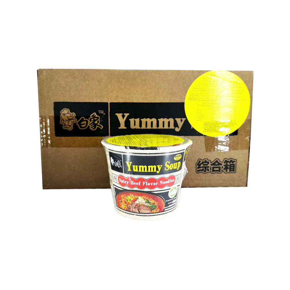 Baixiang Spicy Beef Flavor Instant Noodles - 107g x 12 Cups